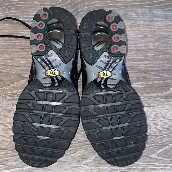 Nike Air Max Plus Tuned Air Women’s Size 8 Black Gray Script Sneaker - Picture 7 of 11